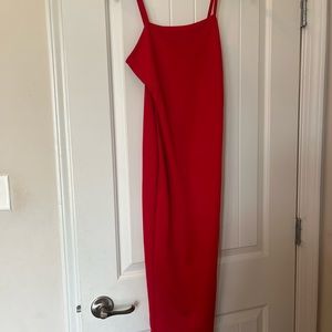 PLT cotton red maxi dress.